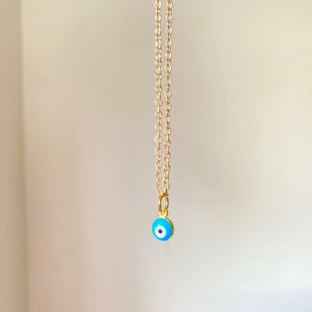 blue evil eye gold chain necklace choker
